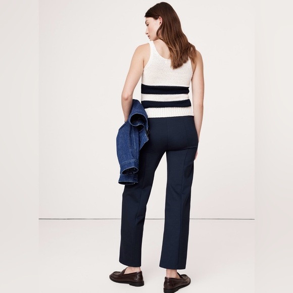 NWT-Banana Republic Navy Straight Everywhere Ponte Ankle Pant, Small - Picture 2 of 8